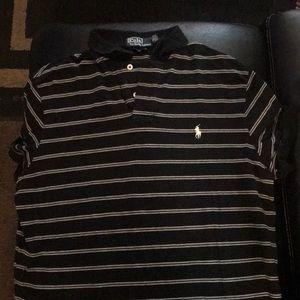 Black and gray striped Polo shirt